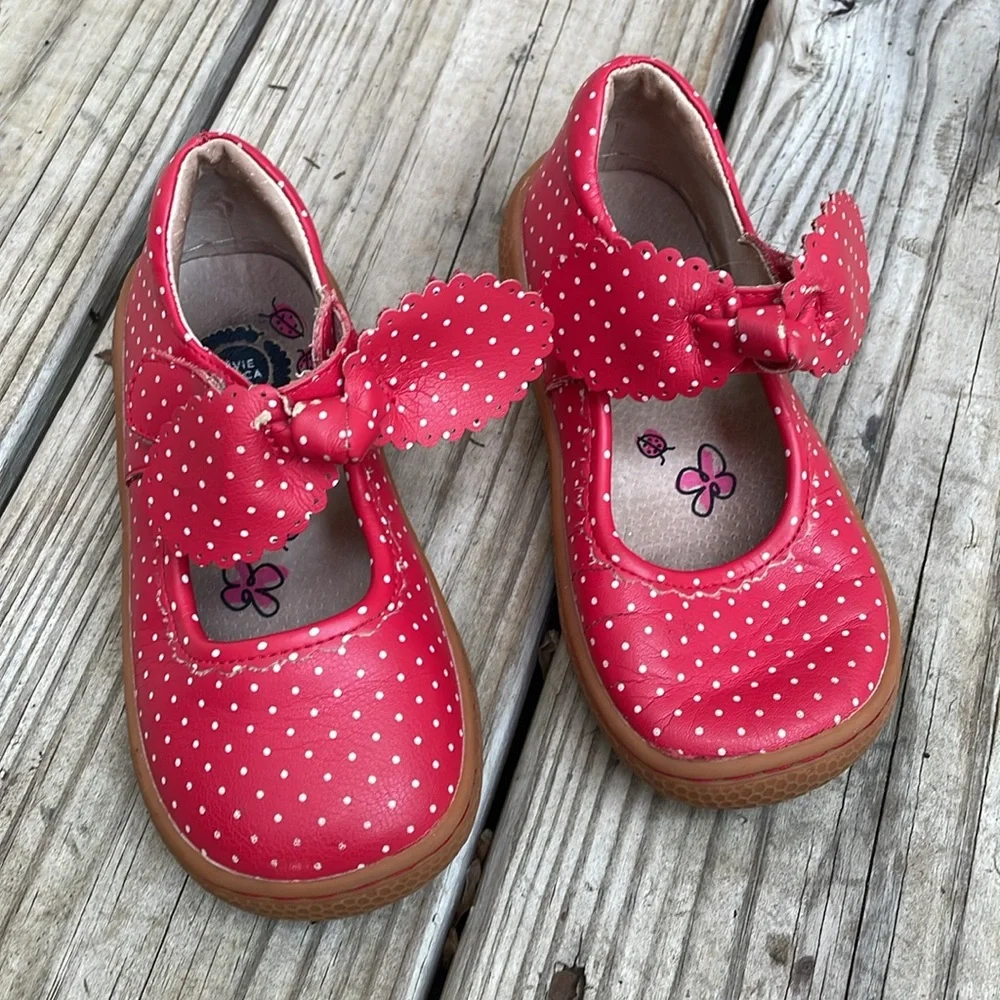 Livie & Luca Red Knotty Bow Mary Jane Shoes Little Girl Size 9